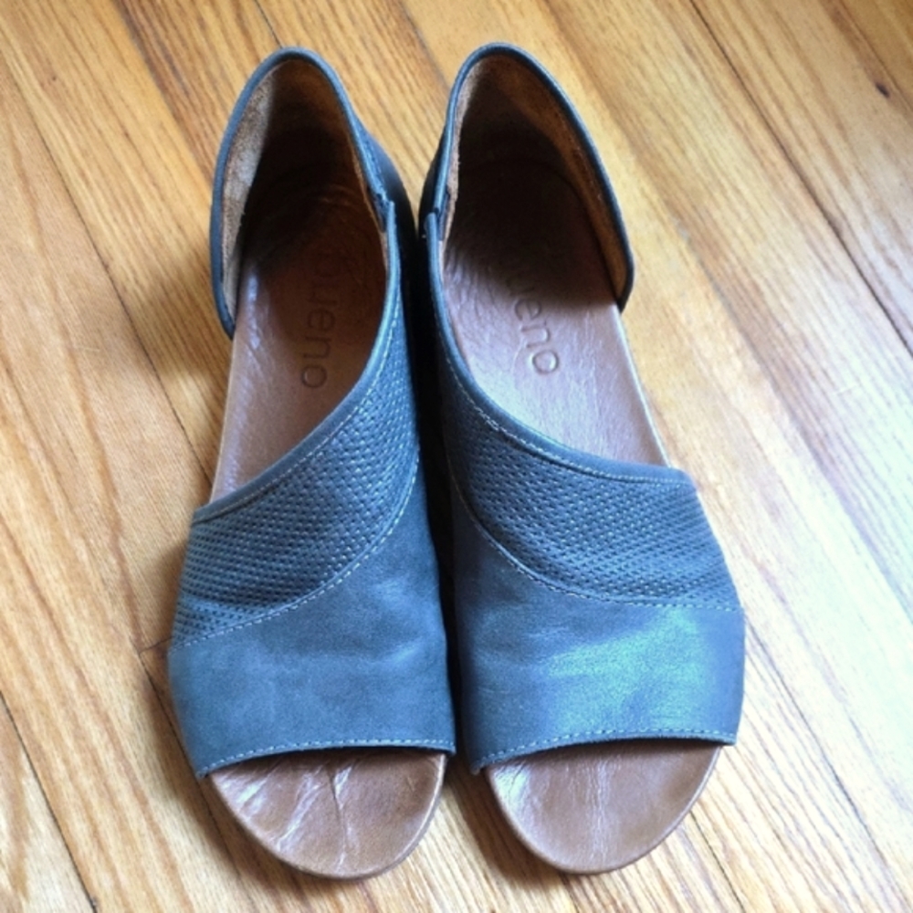 Bueno Grey Open-Toe D'Orsay Sandals